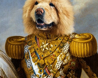 Custom Royal Pet Portrait: Renaissance Animal Painting, Pet Lover Gift