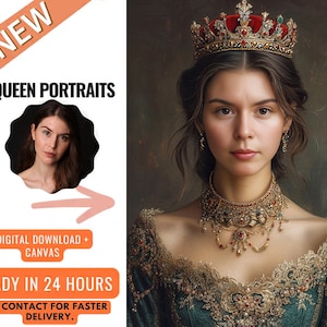 Custom Renaissance Royal Portrait: Photo to Canvas Art (Digital Available)