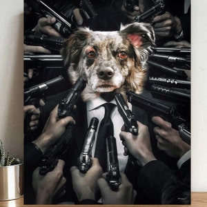 Custom John Wick Pet Portrait, Renaissance Cat Painting, Pet Lovers Gift, Royal Portrait, Pet Portrait gift, Animal Painting, Regal Pet