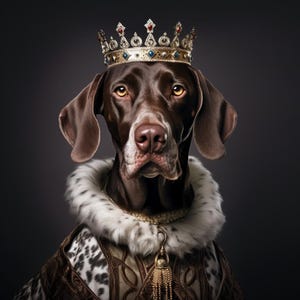 Custom Royal Pet Portrait: Funny Pet Art Gift (Digital or Canvas)