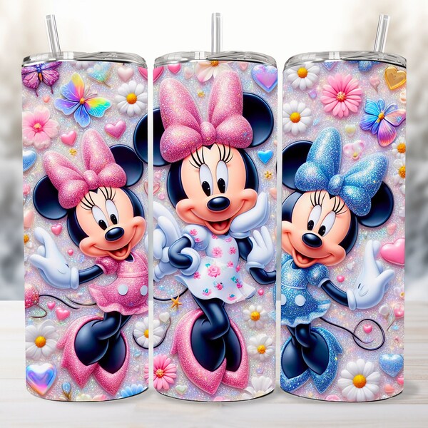 Minnie Tumbler Wrap, 20 oz Skinny Tumbler Design,Minnie Tumbler PNG, Minnie tumbler design, Minnie Png, Minnie sublimation png