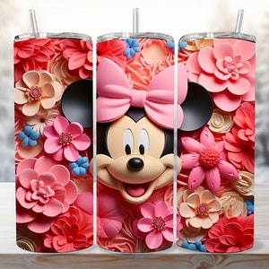 3D Minnie Tumbler Wrap, 20 oz Skinny Tumbler Sublimation Design,Minnie Tumbler PNG, Minnie tumbler design, Minnie Png, Minnie seamless