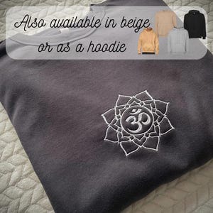 Om Sign Embroidered Oversized Unisex Sweatshirt or Hoodie, Japanese Pullover With A Pocket, Autumn Clothing, Gift Idea Sweater, Jumper