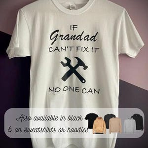 Printed Cotton T-shirt or Oversized Unisex Sweatshirt or Hoodie with Pocket, Grandpa Grandad Clothing Gift Idea Sweater pregnancy Jumper Tee