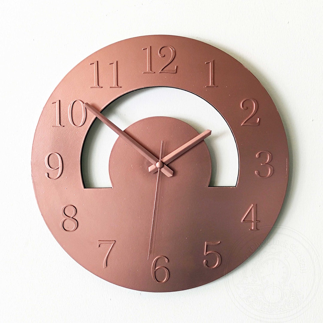 Copper Wall Clock Wooden Wall Clock Copper or Bronze Etsy