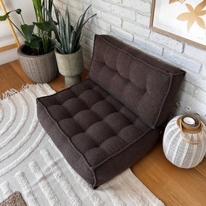 Large floor pouffe,  floor cushions, low side table
