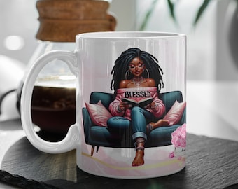 Taza "Cree en ti misma": Afirmaciones positivas, regalo para mujeres negras