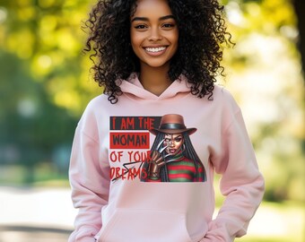 Black Woman Halloween Hoodie, Woman of Your Dreams Sweatshirt, Afro Halloween Hoodie, Black Girl Spooky Season Gift