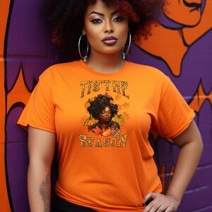 Fall Vibes T-Shirt: Afro Frauen Thanksgiving Tee