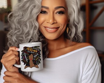 Afro Teacher Mug: Gift for Black Educators