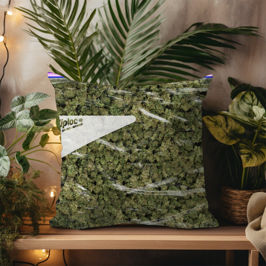 420 Ziploc Bag, Bedroom Pillow, Home Decor, Throw Pillow, Unique Gift