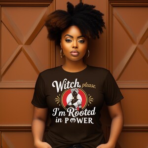 Rooted In Power Hexe T-Shirt: Spirituelles Afro Hexe Halloween Tee