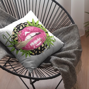High Class, Bedroom Pillow, Home Decor, Throw Pillow, Unique Gift, Gift For Her, Aesthetic Pillow, Marijuana Pillow