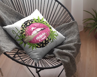 Haut de gamme, Oreiller de chambre à coucher, Décoration d'intérieur, Coussin décoratif, Cadeau unique, Cadeau pour elle, Oreiller esthétique, Oreiller pour marijuana