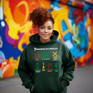 7 Principals of Kwanzaa Hoodie - Afro Holiday Celebration