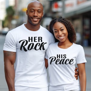 His Peace And Her Rock, Matching Couples Shirt, Valentines Gift, Valentine Matching Shirt, Valentines Shirt, Husband And Wife Shirt