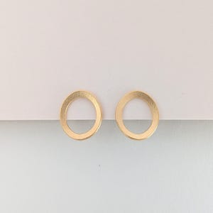 Ohrstecker, Silber, Ringscheibe vergoldet, oval, matt