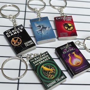 The Hunger Games Mini Book Keyring | Catching Fire | Mockinjay | Ballad of Songbirds and Snakes | Suzanne Collins