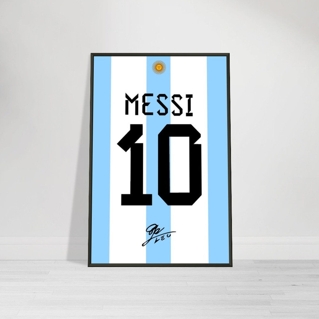 Lionel Messi Number 10 Argentina Jersey Canvas Poster Etsy