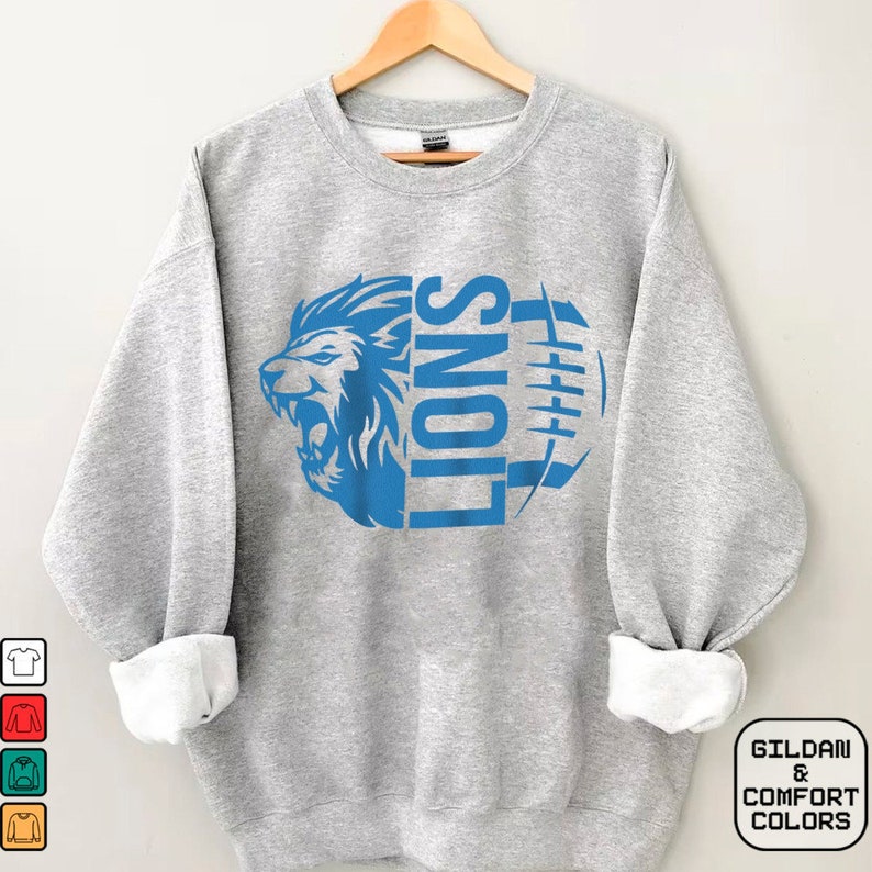 Comfort Colors Vintage Detroit Football Sweatshirt, Lions Football ...