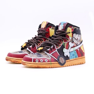 Custom Handpainted Sneakers Gift, Custom Handpainted Thousand Sunny Pirates Ship Inspired,Custom Personalized Sneakers,Valentine Sneakers