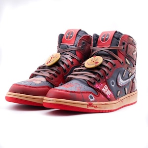 Custom Handpainted Sneakers for Gift, Custom Handpainted Movie Deadpool Inspired,Custom Personalized Sneakers,Valentine Halloween Sneakers