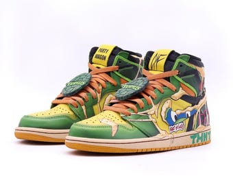 Custom Handpainted Ninja Turtles Sneakers: Cartoon Inspired Gift