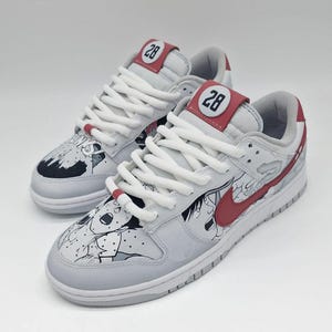 Custom Handpainted Sneakers for Gift, Custom Handpainted Anime Cartoon Akira Japanesse Movie Series Inspired, Custom Personalized Sneakers.