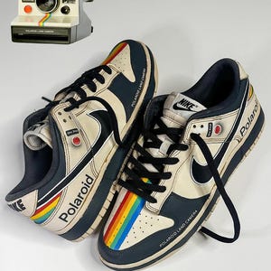 Custom Handpainted Sneakers for Gift, Custom Handpainted  Polaroid Land Camera Inspired, Custom Personalized Sneakers , Valentine Sneakers
