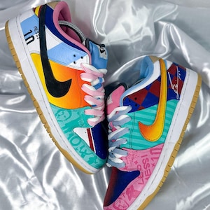 Custom Handpainted Sneakers for Gift, Custom Handpainted What The Messi Dunk Inspired, Custom Personalized Sneakers , Valentine Sneakers