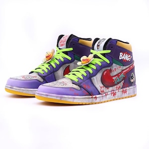 Custom Handpainted Sneakers for Gift, Custom Handpainted Movie Joker Inspired, Custom Personalized Sneakers , Valentine Sneakers