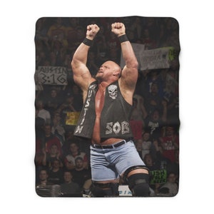 Stone Cold Steve Austin Sherpa Fleece Blanket Gifts for WWE Fans Gifts for Steve Austin Fans Gifts for Stone Cold Steve Austin