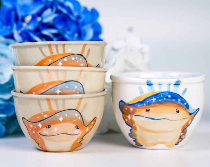Whale Coffee Cup Ocean Tea Cup Hand-Painted Cosmic Ceramic Cup Starry Night Blue Glaze & Dawn Orange Illustration Unique Gift Home Decor