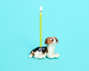 Personalized Pet Cake Topper Custom Ceramic Dog Candle Holder Birthday Cake Gift Handmade Porcelain Figurine Home Decor Puppy Candle Holders