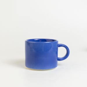 Anpassad keramisk mugg för husdjur Personlig handgjord hundmugg Anpassad färg Gåva för husdjursälskare Specialkaffemugg för katt Handmålad Tittut-espressomugg Blue