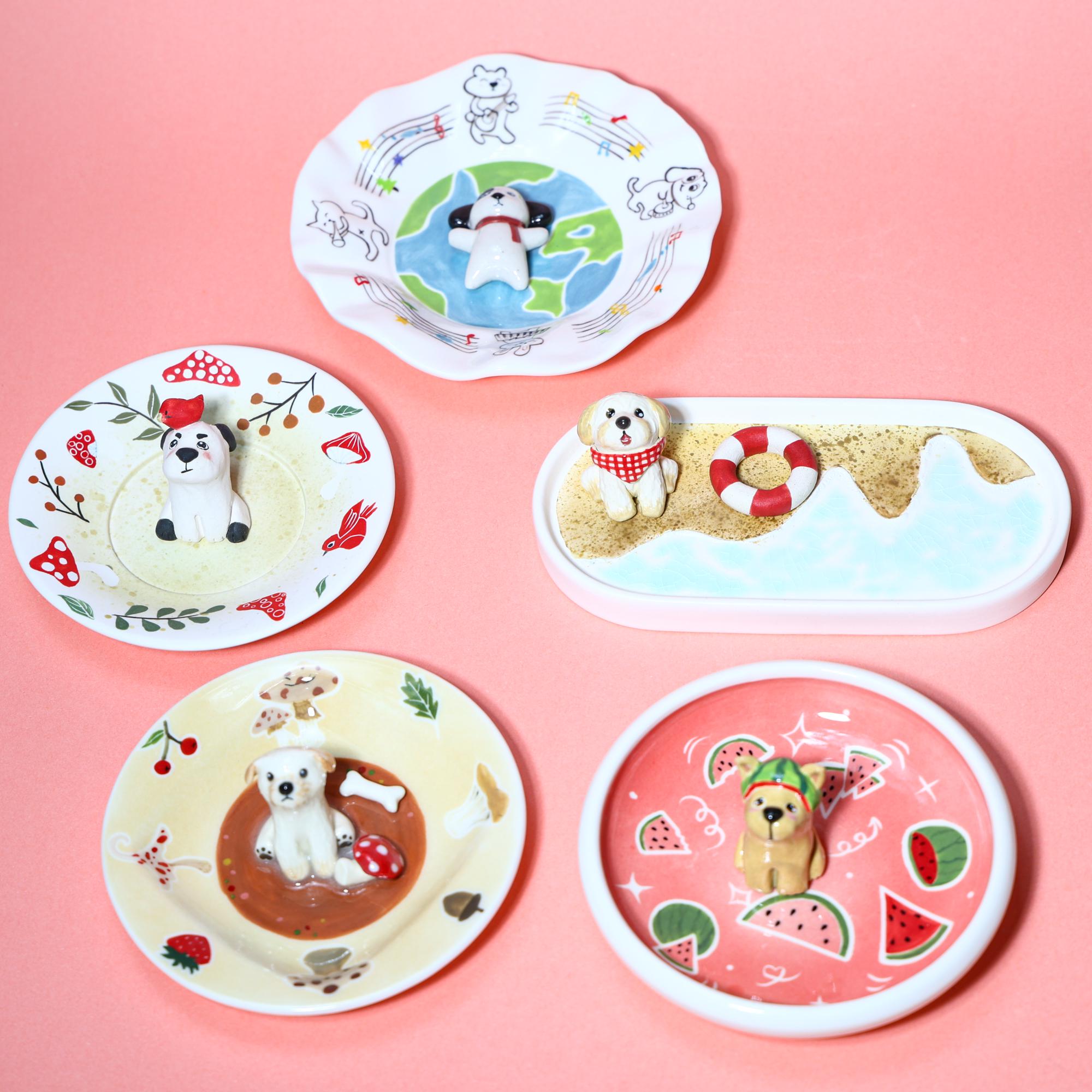 Custom Pet Ring Dish Fruit Strawberry Watermelon Forest Pet Figurine…