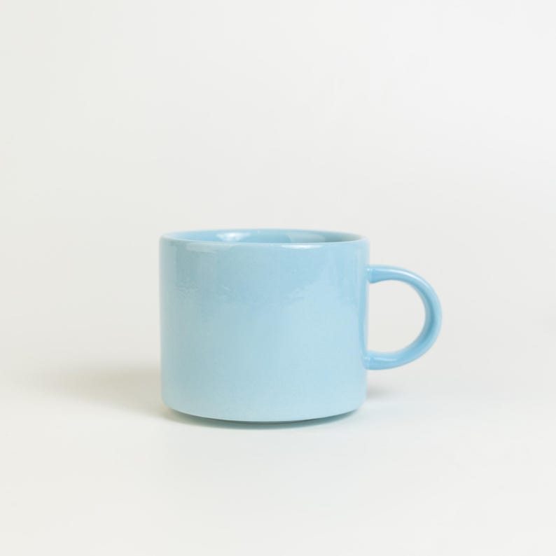 Anpassad keramisk mugg för husdjur Personlig handgjord hundmugg Anpassad färg Gåva för husdjursälskare Specialkaffemugg för katt Handmålad Tittut-espressomugg Light Blue