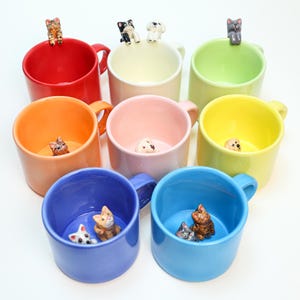 350ML Custom Pet Mug  Cute Pet inside Mug Personalized - Handmade Ceramic Peekaboo Mug - Custom Cat & Dog Colorful Mug -Gift for Pet Lovers
