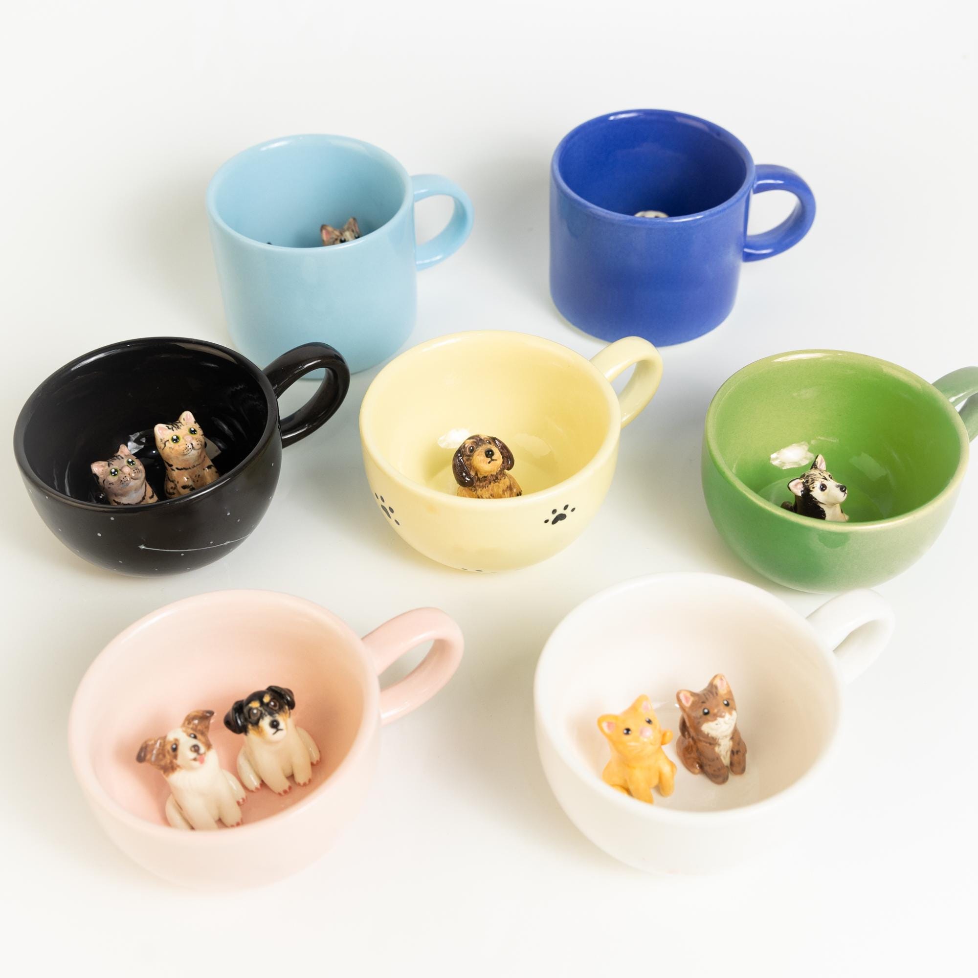 Custom Pet Ceramic Mug Personalized Handmade Dog Mug Custom Color Pet Lover Gift Special Coffee Cat Mug Handpainted  Peekaboo Espresso Mug