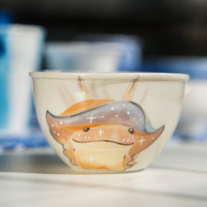 Whale Coffee Cup Ocean Tea Cup Hand-Painted Cosmic Ceramic Cup Starry Night Blue Glaze & Dawn Orange Illustration Unique Gift Home Decor image 4