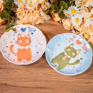 Aangepaste huisdier cartoon trinket schotel gepersonaliseerd cadeau voor huisdier romantisch ik hou van je cadeau voor geliefde verjaardagscadeau voor vriendin voor vriend