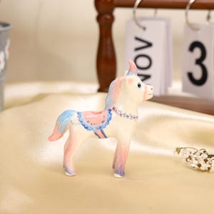 Handmade Ceramic Unicorn Cake Candle Holder - Cute Unicorn with Pastel Party Hat, Unique Cake Topper for Birthdays and Special Occasions image 8
