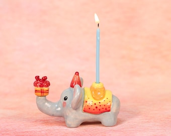 Elefant Kerzenhalter Nettes Geburtstagsgeschenk Elefant Figur Kawaii handgemachte Keramik Wohnkultur Party Dekoration Uniue Spaß Geschenke für sie
