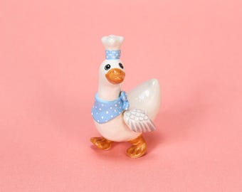 Leuke chef-kok hoed taarttopper handgeschilderd porseleinen beeldje viering erfstuk verjaardag kaarshouder handgemaakt wintercadeau