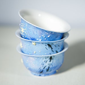 Blue tea set ocean ceramic whlae tea set with 3 whale tea cups, 1 tea pot, large handmade whale plate gift for her housewarmig gift imagen 5