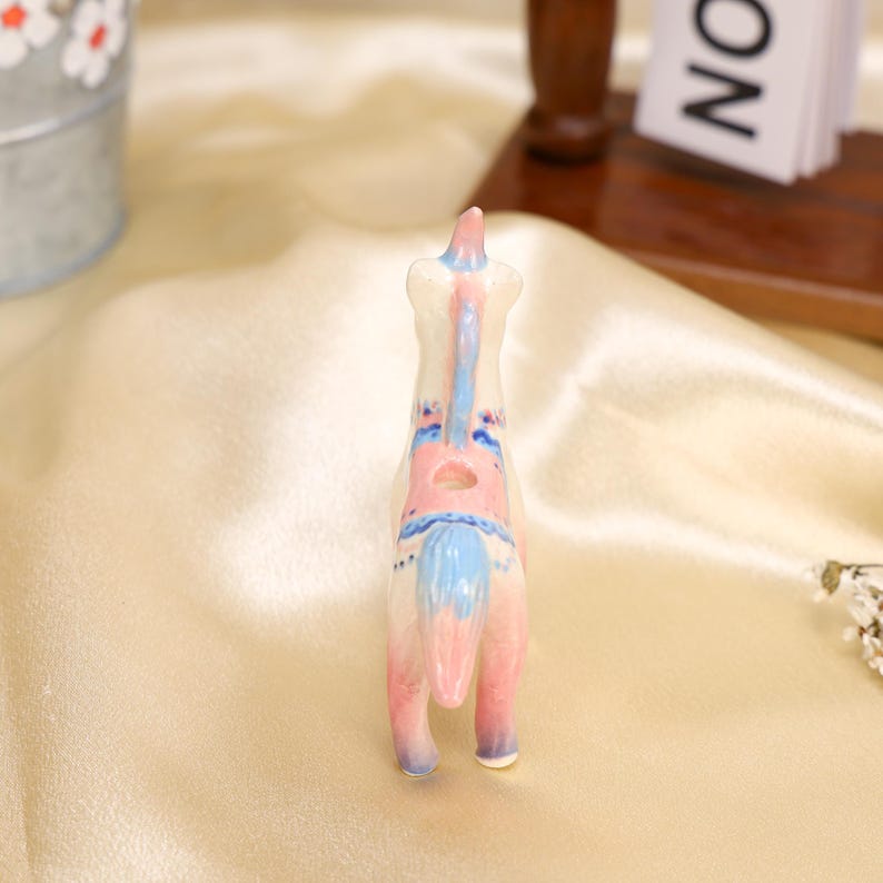 Handmade Ceramic Unicorn Cake Candle Holder - Cute Unicorn with Pastel Party Hat, Unique Cake Topper for Birthdays and Special Occasions image 7