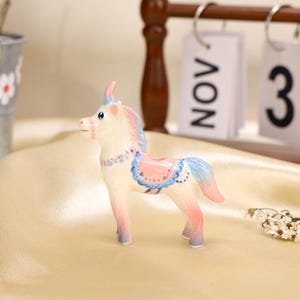 Handmade Ceramic Unicorn Cake Candle Holder - Cute Unicorn with Pastel Party Hat, Unique Cake Topper for Birthdays and Special Occasions image 6