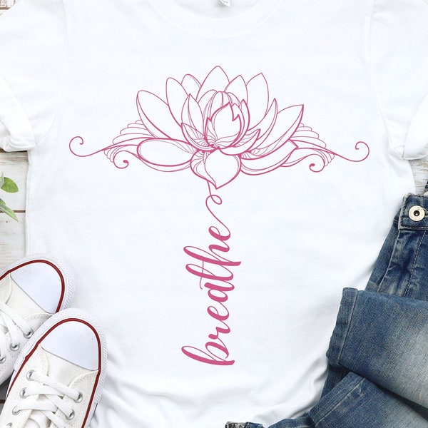 Lotus Flower Yoga Shirt, Meditation T-Shirt for Yoga Lover, Workout Apparel, Yoga Lover Gift, Gymnastics Mom Shirt, Spiritual Graphic Tee