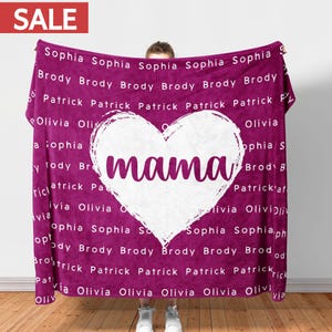 Mama Blanket for Mom Personalized Blanket Mother&#39;s Day blanket Gift for Mother&#39;s Day Gift for Mom Blanket With Kids Name Grandma Gift