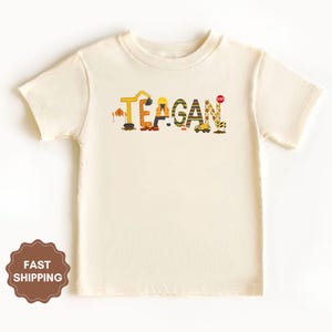 Maglietta per bambini da cantiere Maglietta per bambini piccoli Camion Maglietta per bambini piccoli Camion con cassone ribaltabile Maglietta per bambini Attrezzatura Maglietta per bambini Escavatore Maglietta per bambini Cantiere